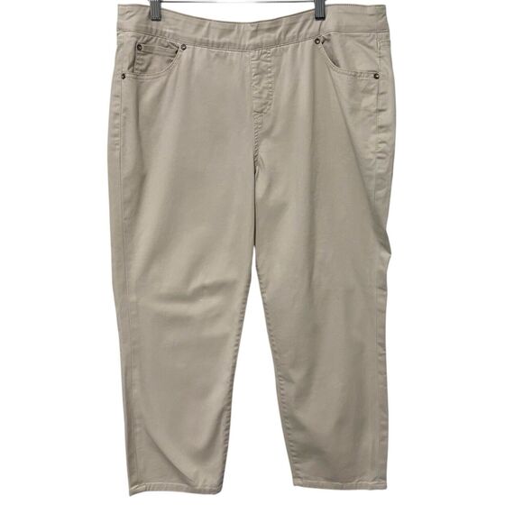 Jag Jeans | Khaki Pants Pull On Classic Fit Pockets Cropped Ankle- Size 16 33 - Picture 1 of 6